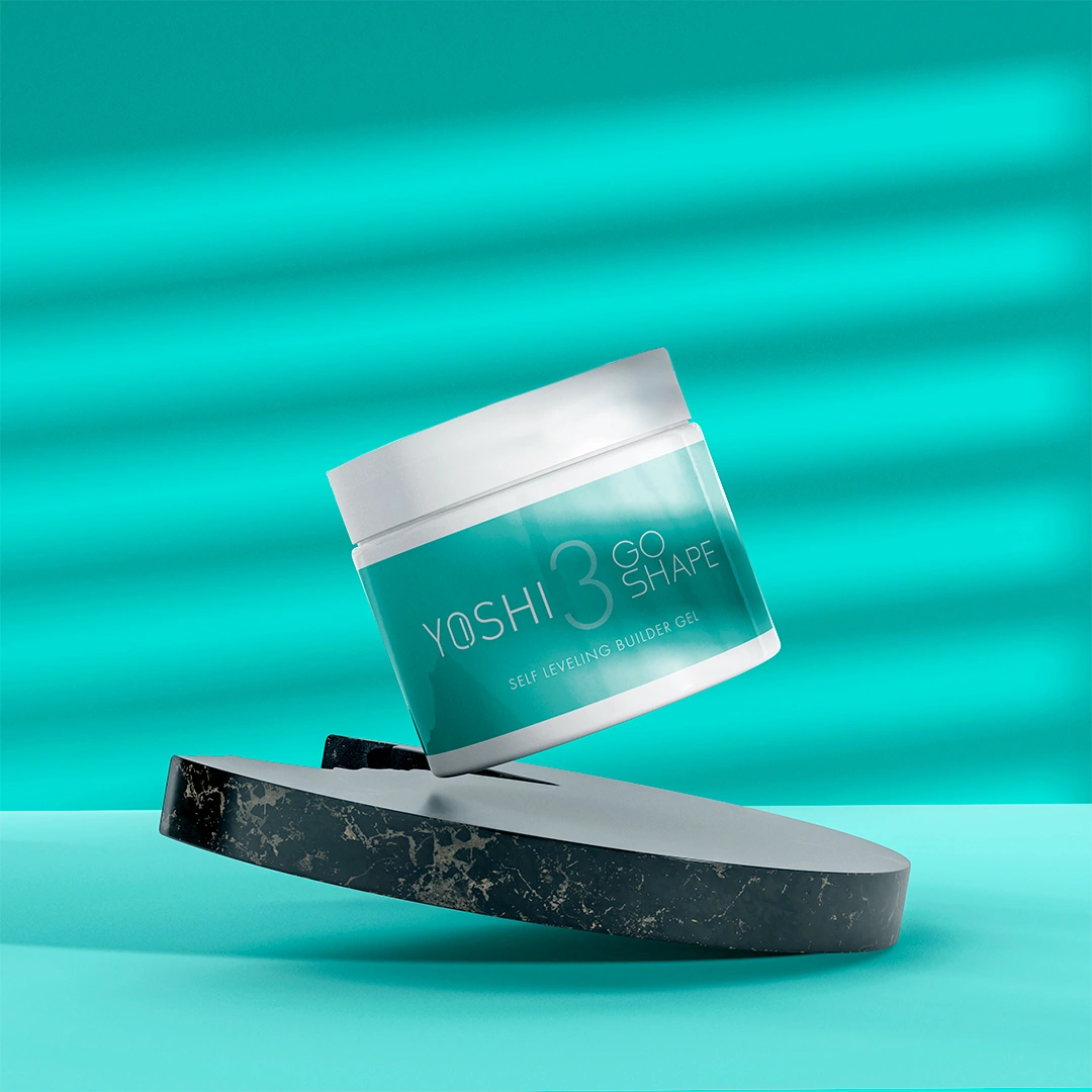YOSHI Go Shape 3 builder gel in turquoise productsetting