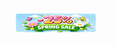 25% Spring Sale korting banner in frisse lentekleuren met bewegend effect en schaduw – tijdelijke actie op UV gel, gelpolish, builder gel en professionele nagelproducten bij Beautygroothandel Soraya.